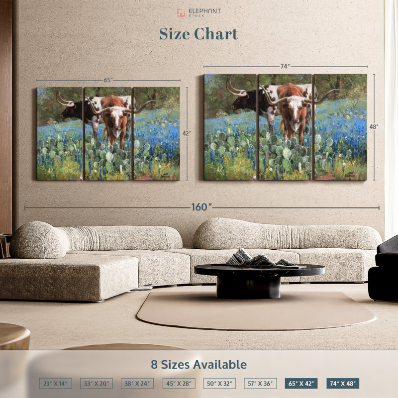 T For Texas Canvas Print, 48" H x 74" W x 1.25" D