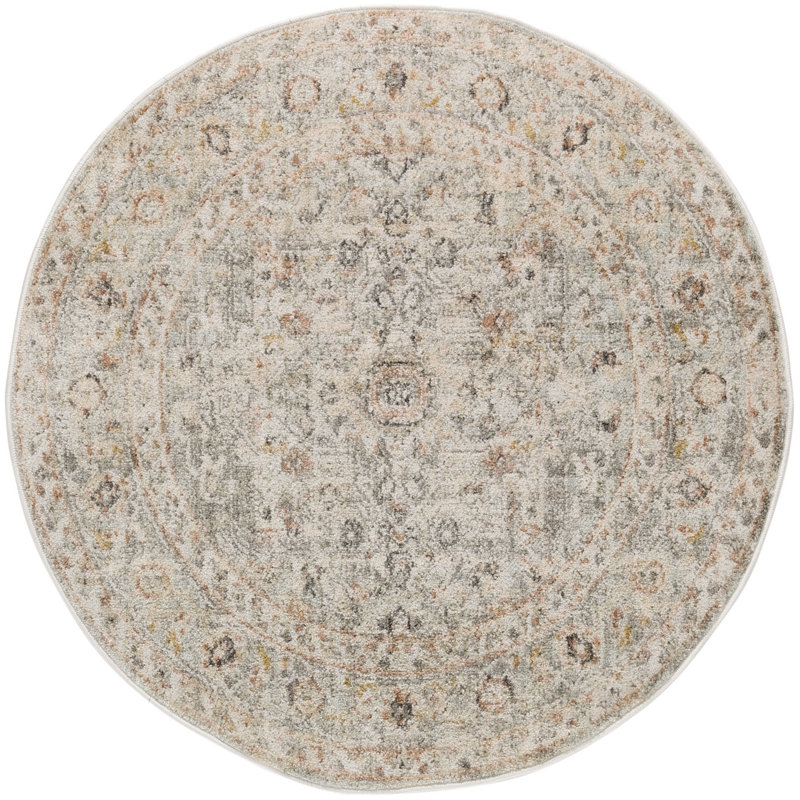 Tapis oriental en plastique polypropylène Kalup, Rond 7 pi 10 po
