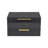Lusan Rectangular Decorative Box Set - Black Faux Shagreen-1693151750