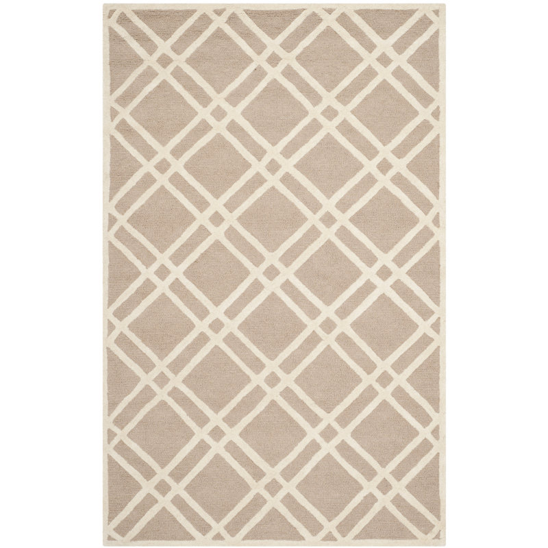 Duley Geometric Wool Hand Woven Area Rug, Rectangle 152 x 244 cm