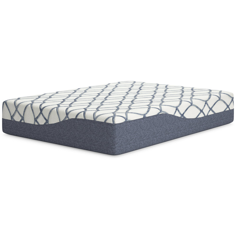 Queen Blue and White Adjustable Memory Foam Mattress