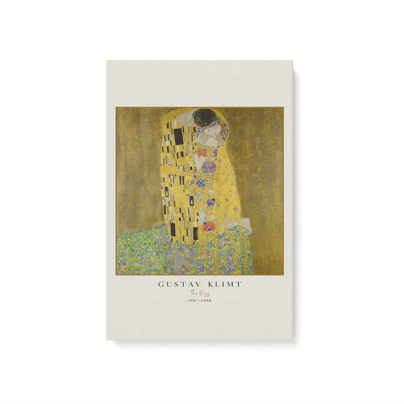 Le baiser par Gustav Klimt v3, H 18 po x l 12 po, Toile tendue