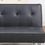 Canapé réglable de couleur noire en similicuir 1pc avec pieds en métal capitonnés et rembourrés