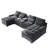 Oversized 134.2"W 4 Piece U-Shape Sectional with Console & Cup Holders-98566533