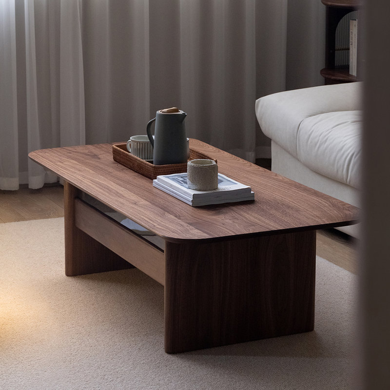 Simple black walnut solid wood coffee table