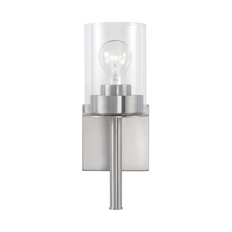 Mason Steel Armed Sconce, Brushed Nickel