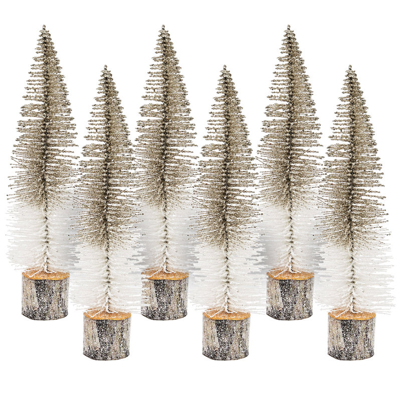 Ensemble de 6 pins de H 13 po - Argent / Blanc