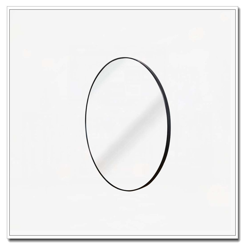 Metal Round Bathroom Mirror, Black
