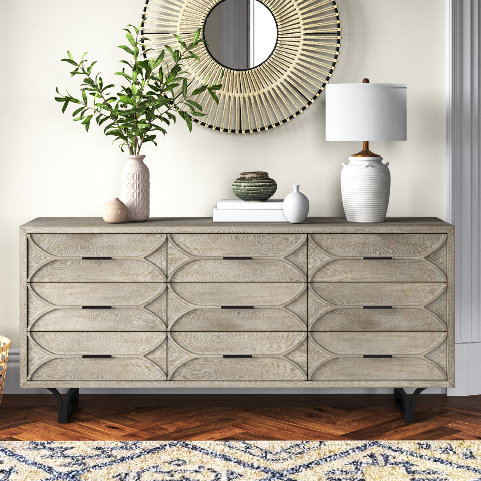 Diane Sideboard, Black/Light Brown