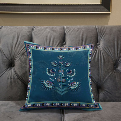 26X26 Blown Seam Broadcloth Floral Throw Pillow