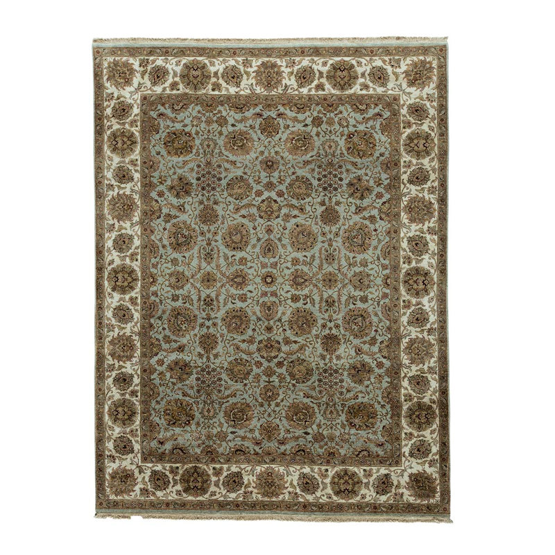 Tapis oriental brun / ivoire noué à la main