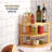 Cabinet Organizer Shelf - Kitchen Organizer & Plate Organizer For Cabinet Space Saver, Stackable Bamboo Corner Rack For Dishes, Bowls, Bread Pantry, Kitchen Countertop Stand Or Bathroom Storage