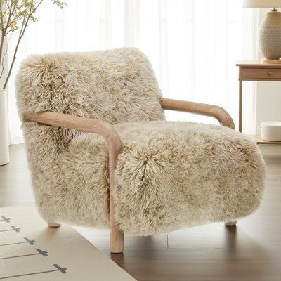 Bayli Upholstered Genuine Fur Armchair