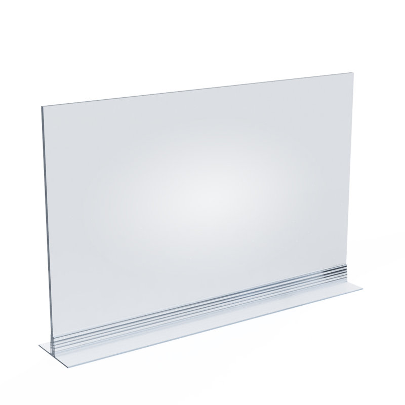 Porte-affiche transparent en acrylique transparent double face 11 "x 17" avec bande en T, paquet de 10