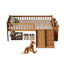 Structure de lit simple avec glissade et tablette de rangement - Lit mezzanine en bois pour enfants avec échelle et garde-corps, lit plateforme en noyer clair pour garçons et filles-324139768