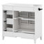 Meuble-lavabo Farmhouse avec lavabo en céramique et tiroirs de rangement-1076200021