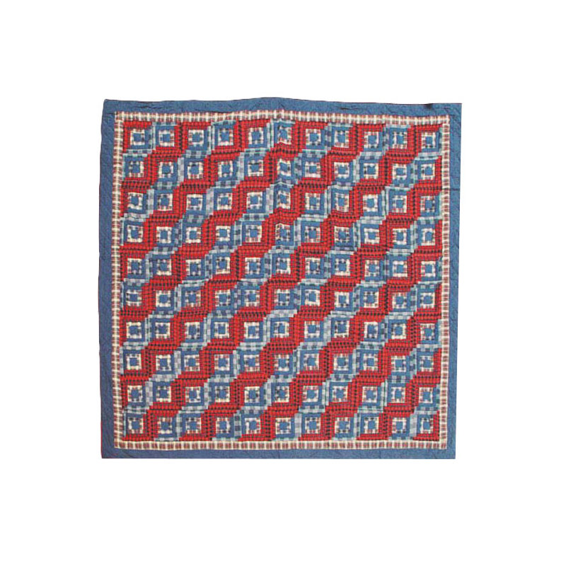 Courtepointe réversible Red Log Cabin, Double / grand