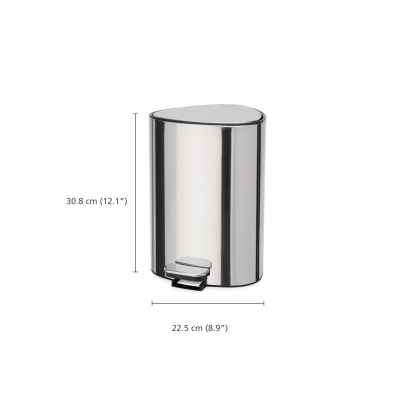 Poubelle à pédale 5 litres, Argent argent
