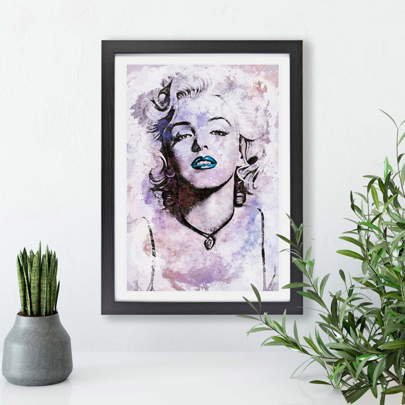 Marilyn Monroe - Framed Print, 33cm H x 45cm W x 2cm D, Black