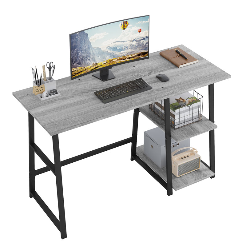 Neomi Rectangular Desk, Black, Gray