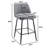 Grety Counter Height Swivel Bar Stools Set of 2, 360° Swivel Upholstered Barstools with Back and Metal Legs