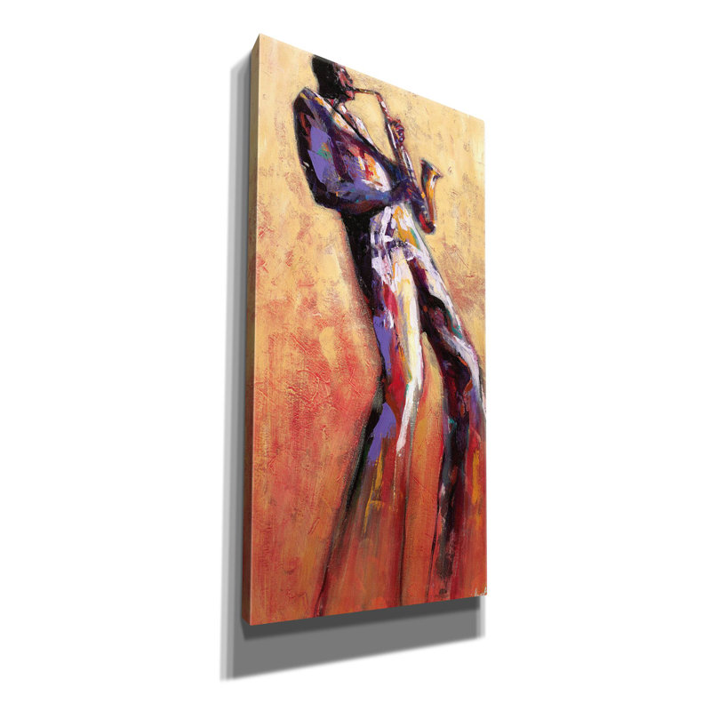 «Sax Solo» par Monica Stewart, H 60 po x l 30 po x P 1,5 po