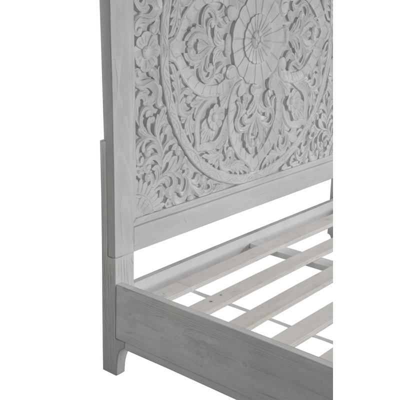 Bohemian Sandblasted Pine California King Bed with Drawer