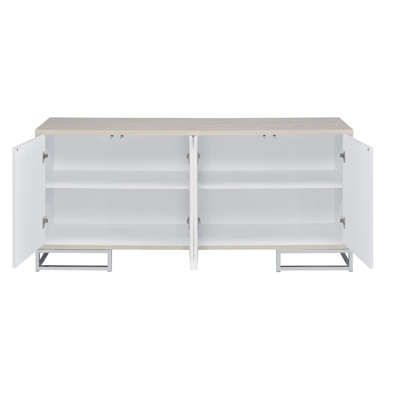 Armoire d'appoint rectangulaire Liam en bleu et chrome