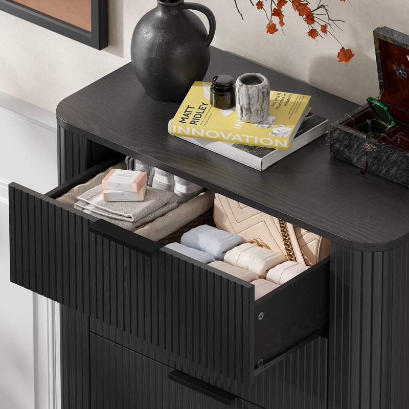 Commode 5 tiroirs Foye, Noir