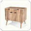 Armoire à 2 portes et 2 tiroirs en bois naturel avec rangement fonctionnel et polyvalent