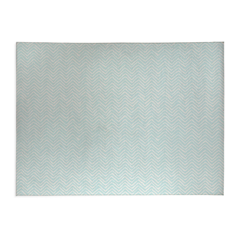 Tapis de bureau léger à chevrons, L 7 pi x L 5 pi, Bleu clair