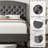 King Size Bed Frame, Velvet Upholstered Platform Bed Frame With Button Tufted Headboard-43495347-43495340