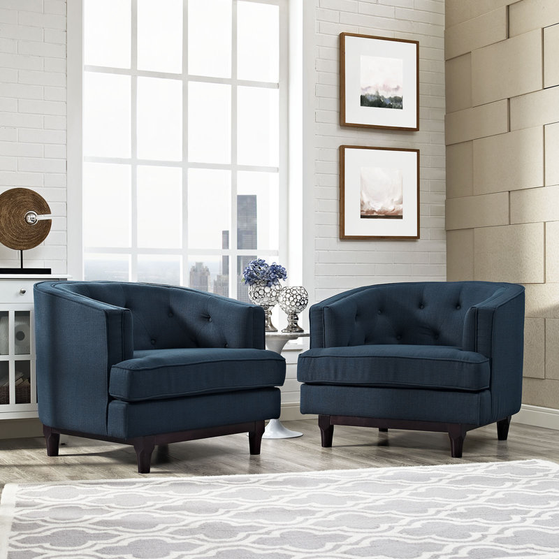 Modway Strick & Bolton Allington Button-tufted Armchair, Navy
