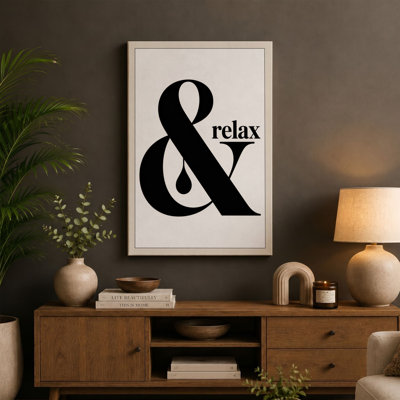 Relax Ampersand Typography - Wrapped Canvas