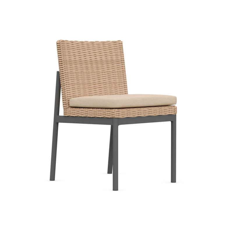 Terra Wicker Patio Dining Side Chair with Cushion