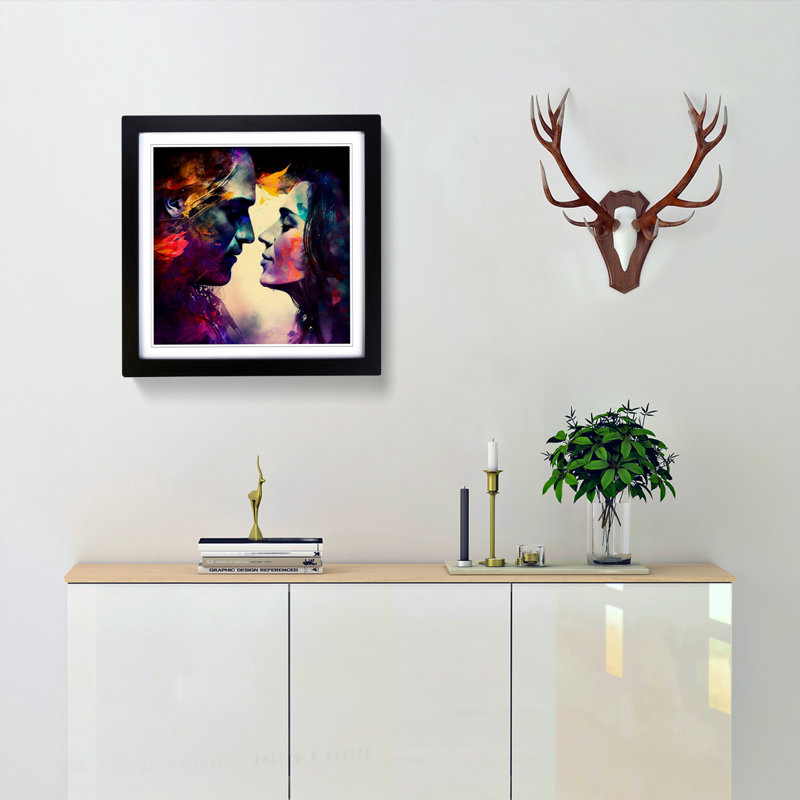 Lovers Digital Art - Framed Print, Black