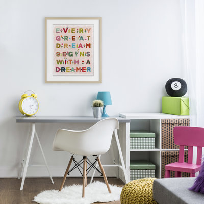 «Every Great Dream», reproduction encadrée sous verre, conception de Kamdon Kreations