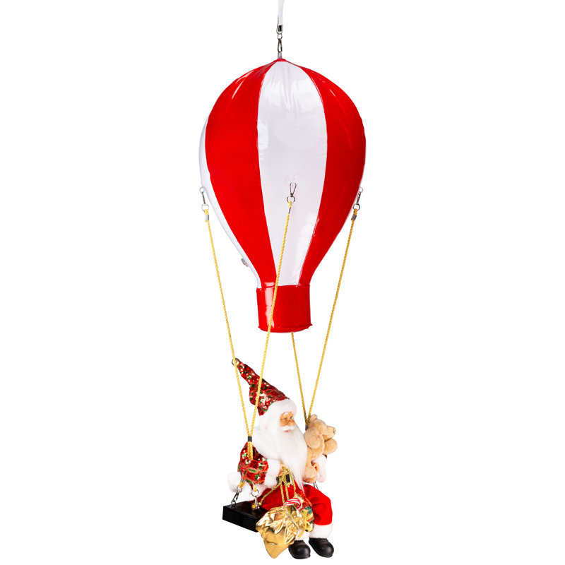 Lighted And Musical Santa Claus Hot Air Balloon Christmas Decoration - 43.5"