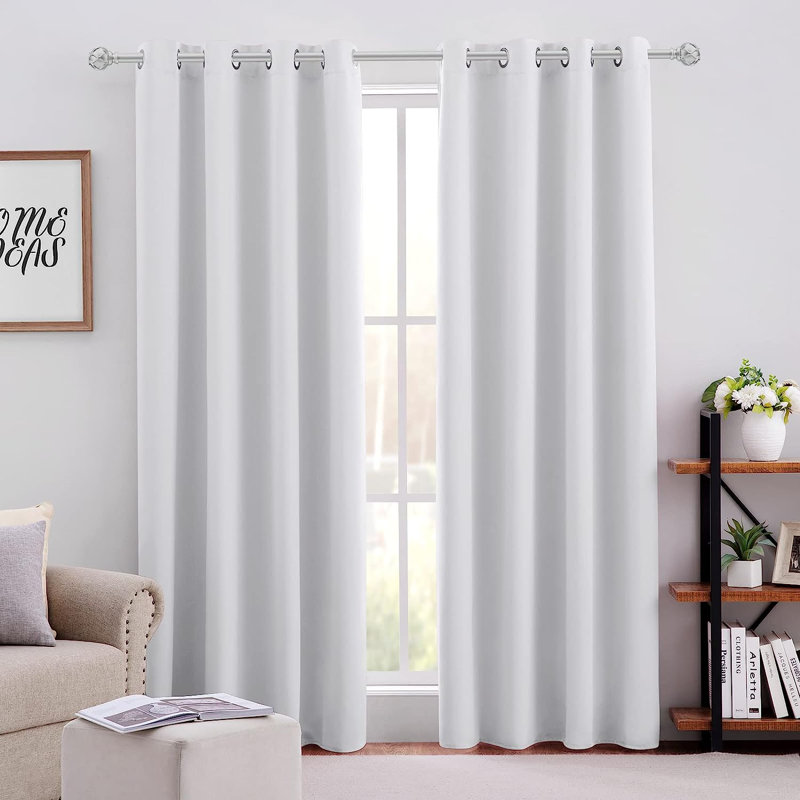 Rideau obscurcissant en polyester, Blanc, L 52 po x L 84 po