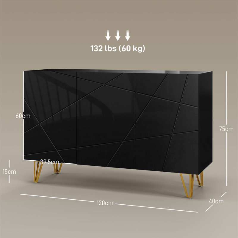 Rech 120cm Sideboard, Black