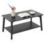Table basse, table centrale à 2 niveaux avec rangement, pieds fuselés, transitions courbées, 21,7 po x 39,4 po x 17,7 po, facile à assembler, pour le salon