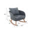 Chaise berçante en osier tissé avec cadre en bois et coussin en polyester-880884718-880884712