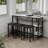 3-People Counter Heihgt Dining Set W/Storage, 4 Piece Kitchen Bar Table Set W/3 Upholstered Stools-913940416