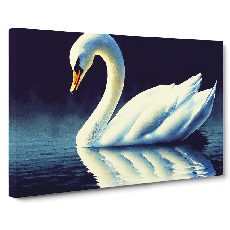 Swan Watercolour Vol.3 - Wrapped Canvas, 50cm H x 76cm W x 3cm D