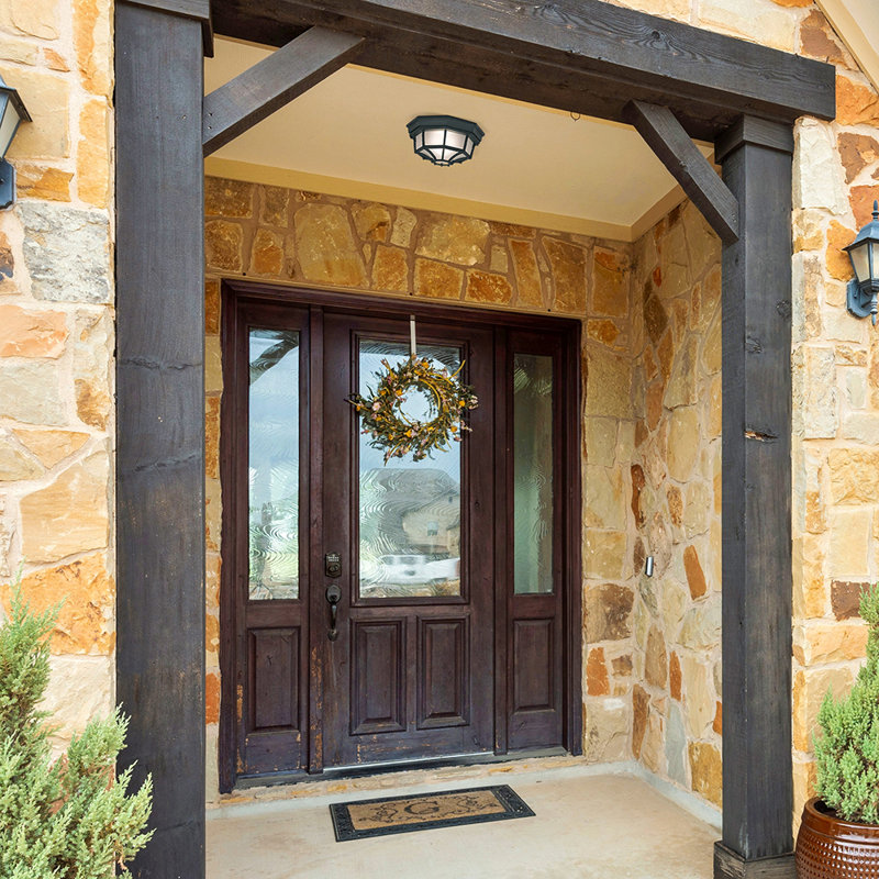 Slusser Glass Flush Mount, Black