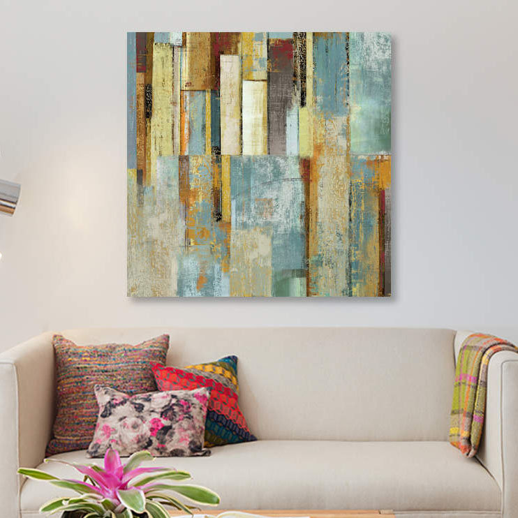 « tribeca i », reproduction sur toile, H 12 po x l 12 po x P 1,5 po, Pas de tapis, Toile tendue