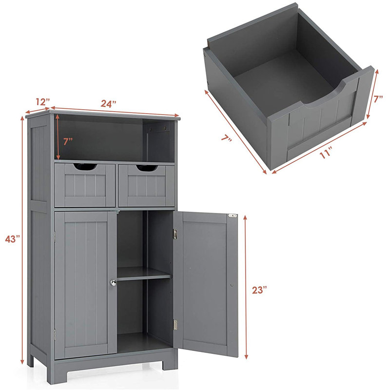 Rumaysaa Bathroom Cabinet, Gray