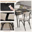 Ensemble de salle à manger 5 pièces pour 4 personnes, table à plateau en marbre avec chaises bouclées et tablette de rangement, noir