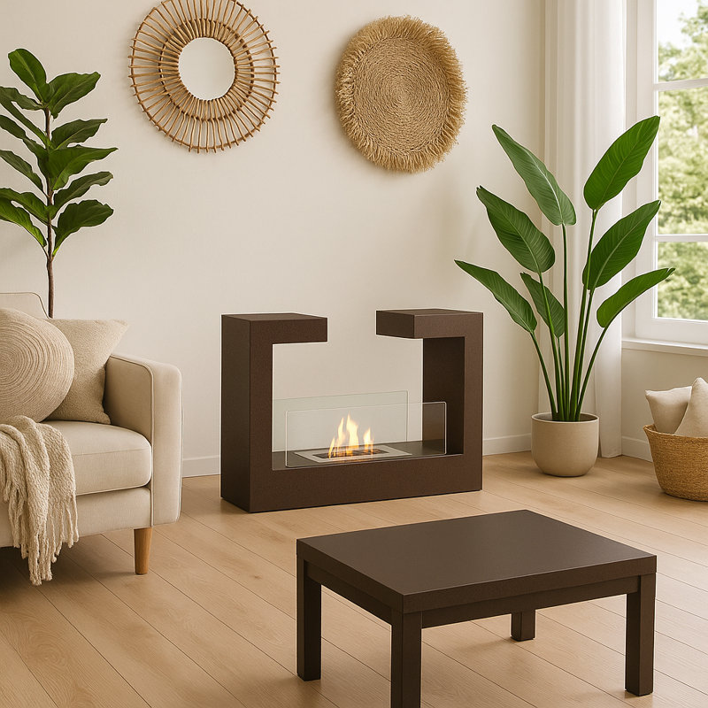 Palmieri Metro Lane 78cm W Bio-Ethanol Fireplace, Grey