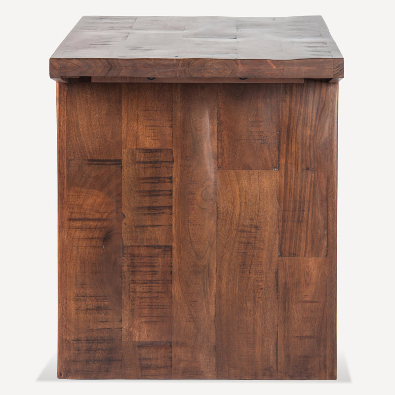 Janke Reclaimed Wood Side Table - Rustic